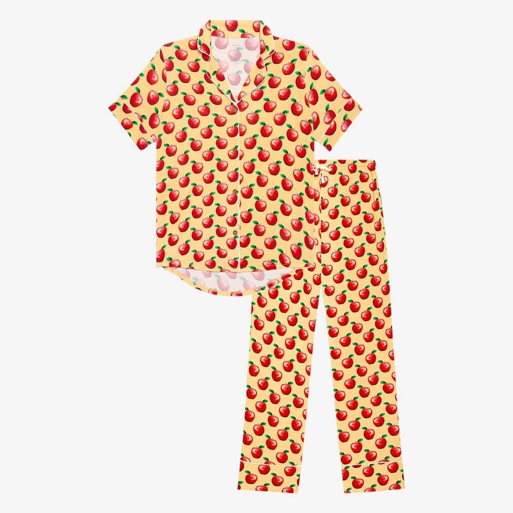 Posh peanut Finn Women's Relaxed Pant Luxe Loungewear-apple print